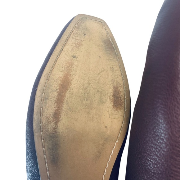 BIRDIES The Crane Leather Ballet Flats Square Toe Maroon Wine Size 8.5 - Picture 11 of 14